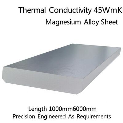 Thermal Conductivity 45WmK Magnesium Alloy Sheet Length 1000mm6000mm Precision Engineered As Requirements